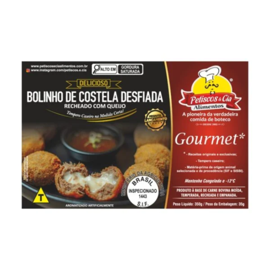 BOLINHO DE COSTELA DESFIADA RECHEADO COM QUEIJO 350G-0