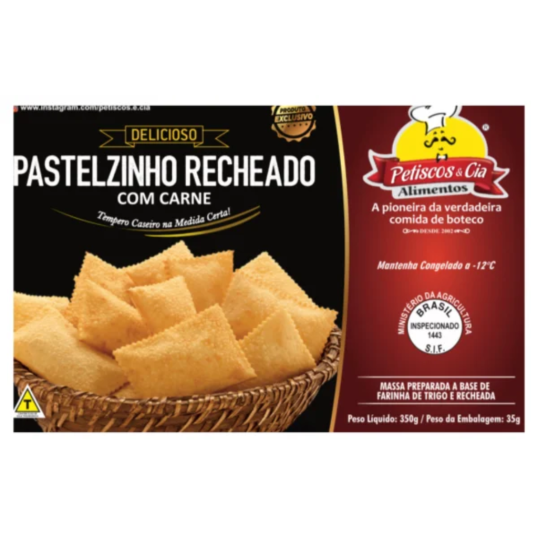 PASTELZINHO RECHEADO C/ CARNE BOVINA E QUEIJO 350G-0